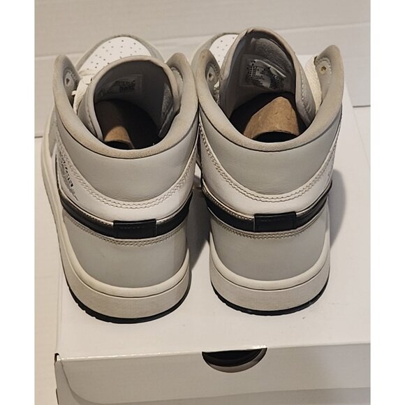 NIKE Air Jordan 1 Mid Womens size 9 mens 7.5 Grey Fog Black White BQ6472-015 - Picture 7 of 14